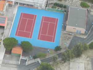 Vue aérienne des installations du Tennis-Club Saint-Paulais